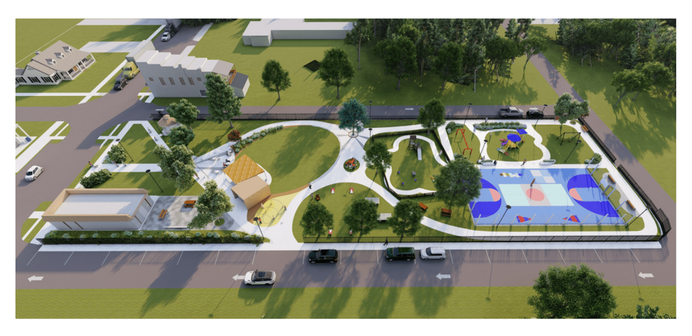 Aerial design of Bowman Park