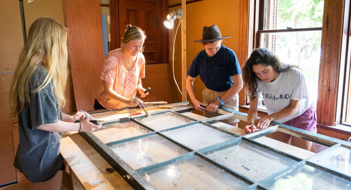 University of Georgia students complete historic preservation work on Jekyll Island, as part of a two-week Maymester course on the island.