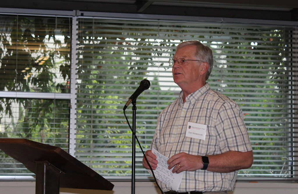 Dan Nadenicek speaks at the Trees Atlanta Annual Alumni Social for the UGA CED.