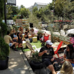 Public spacing parklets in downtown Athens.