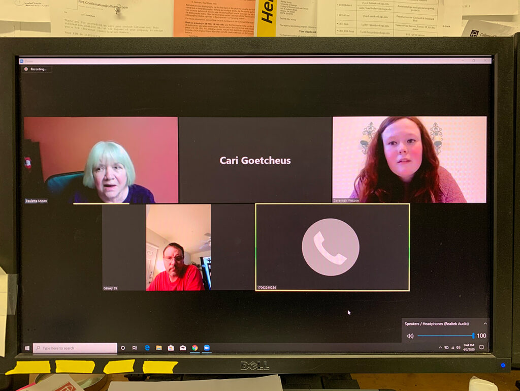 Screenshot of a computer screen on Zoom with CED staff.