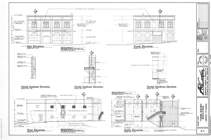 Tanner Building elevation drawings