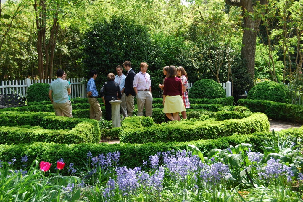 Students in Founders Memorial Garden