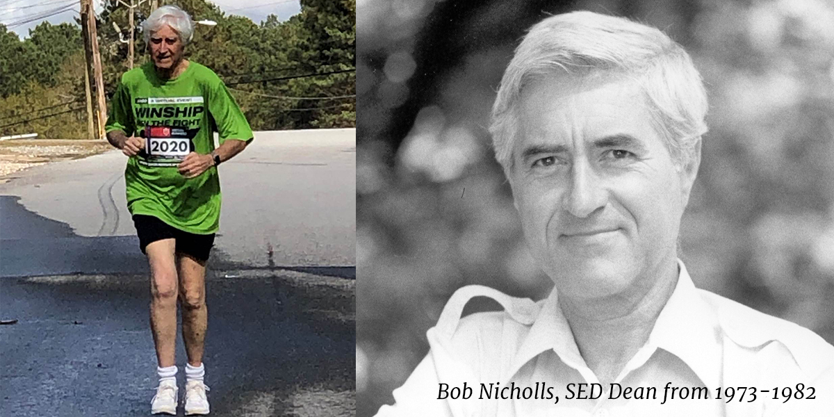 Former CED Dean Bob Nicholls runs the Peachtree Road Race