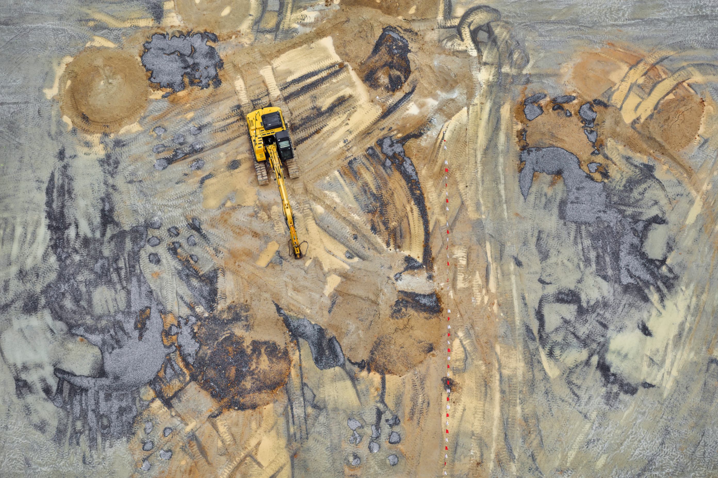 Drone photograph of a construction site in Stone Mountain, Georgia