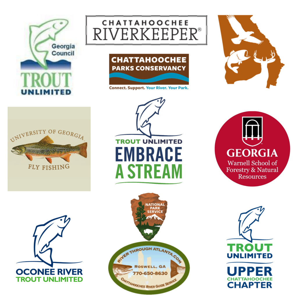 A list of the logos of the stakeholders in the river restoration project