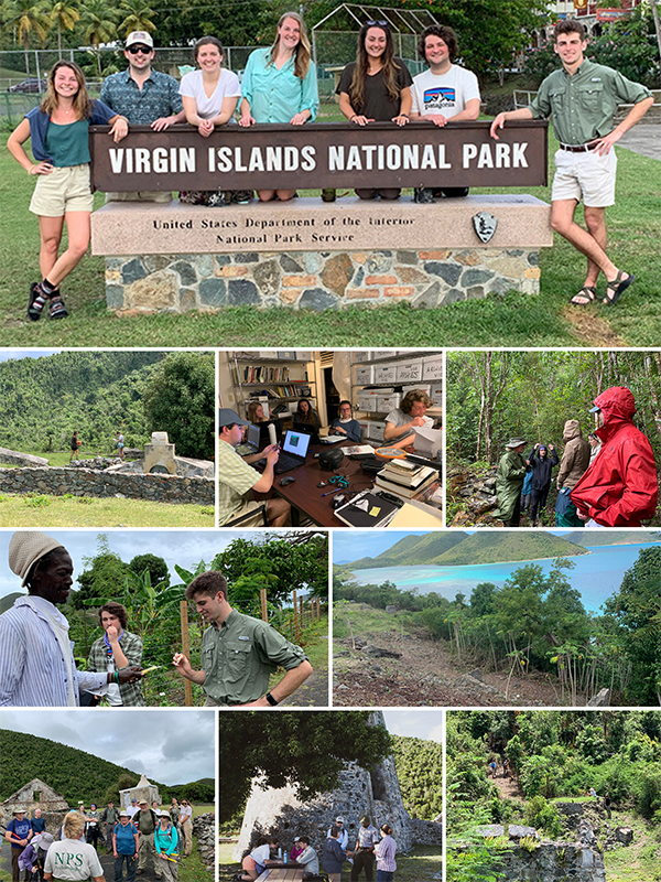 Photos from BLA and MHP students studying preservation and GIS in the US Virgin Islands