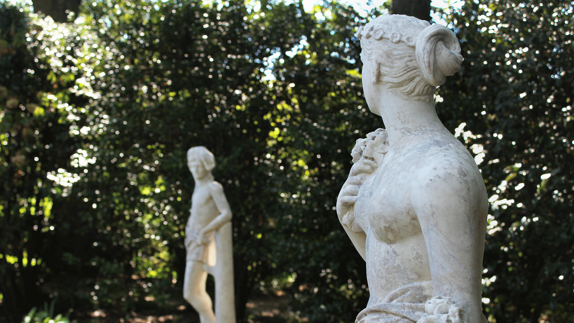 Italian statues donated to the Founders Memorial Garden