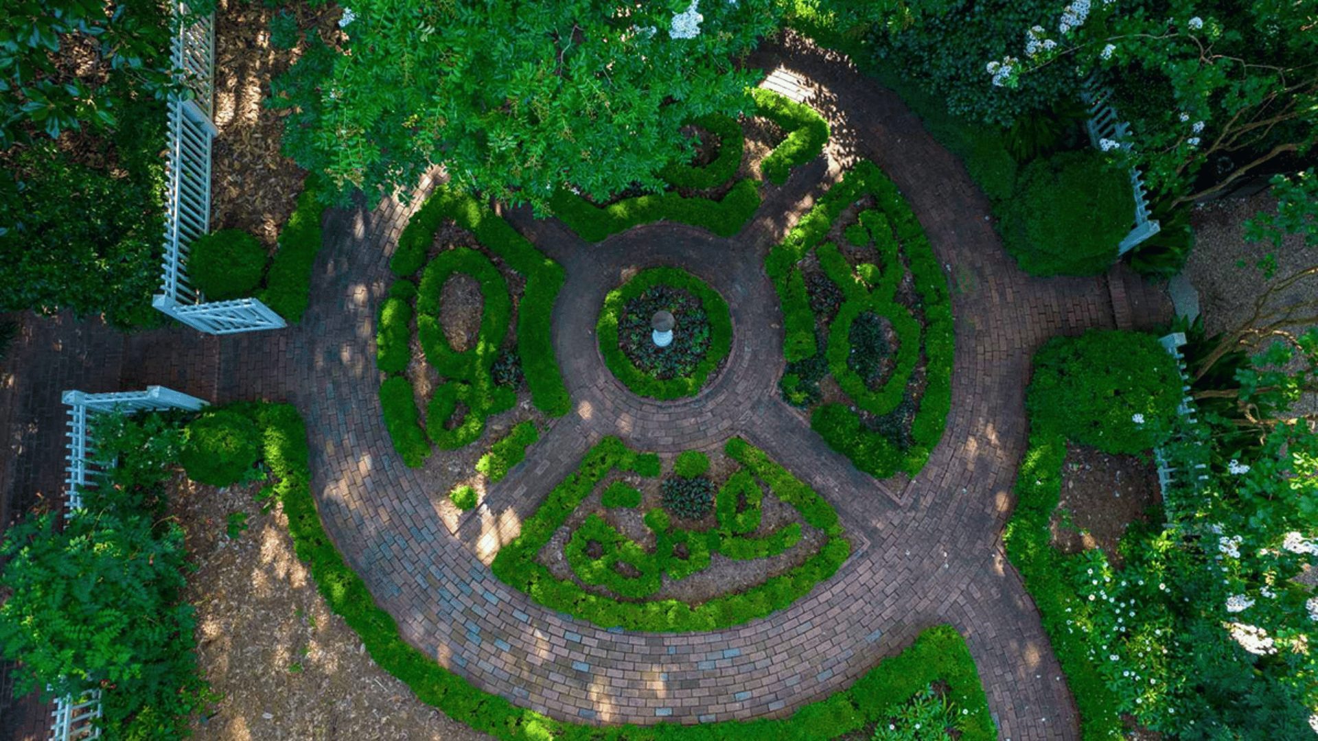 Aerial view of the Founders Memorial Garden