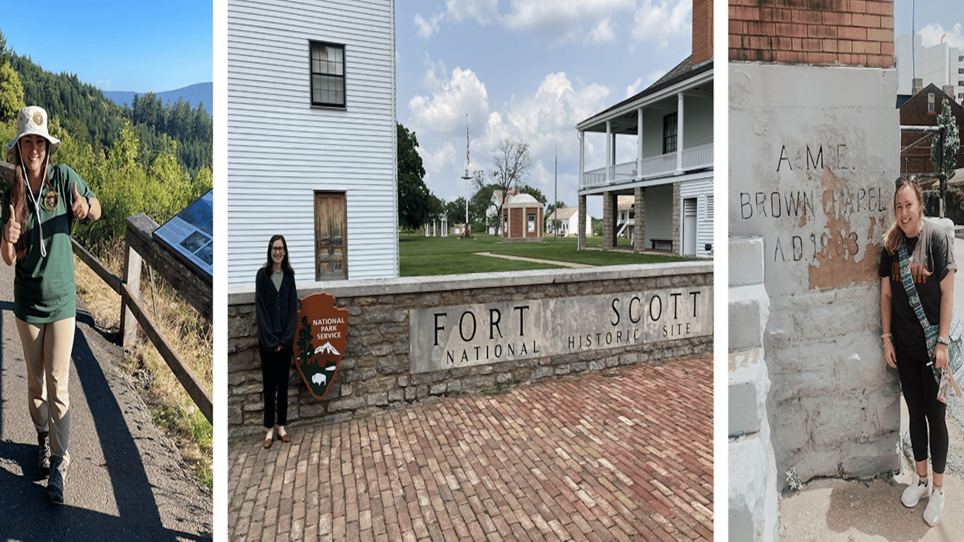 Images of 3 UGA CED MHP interns in the summer