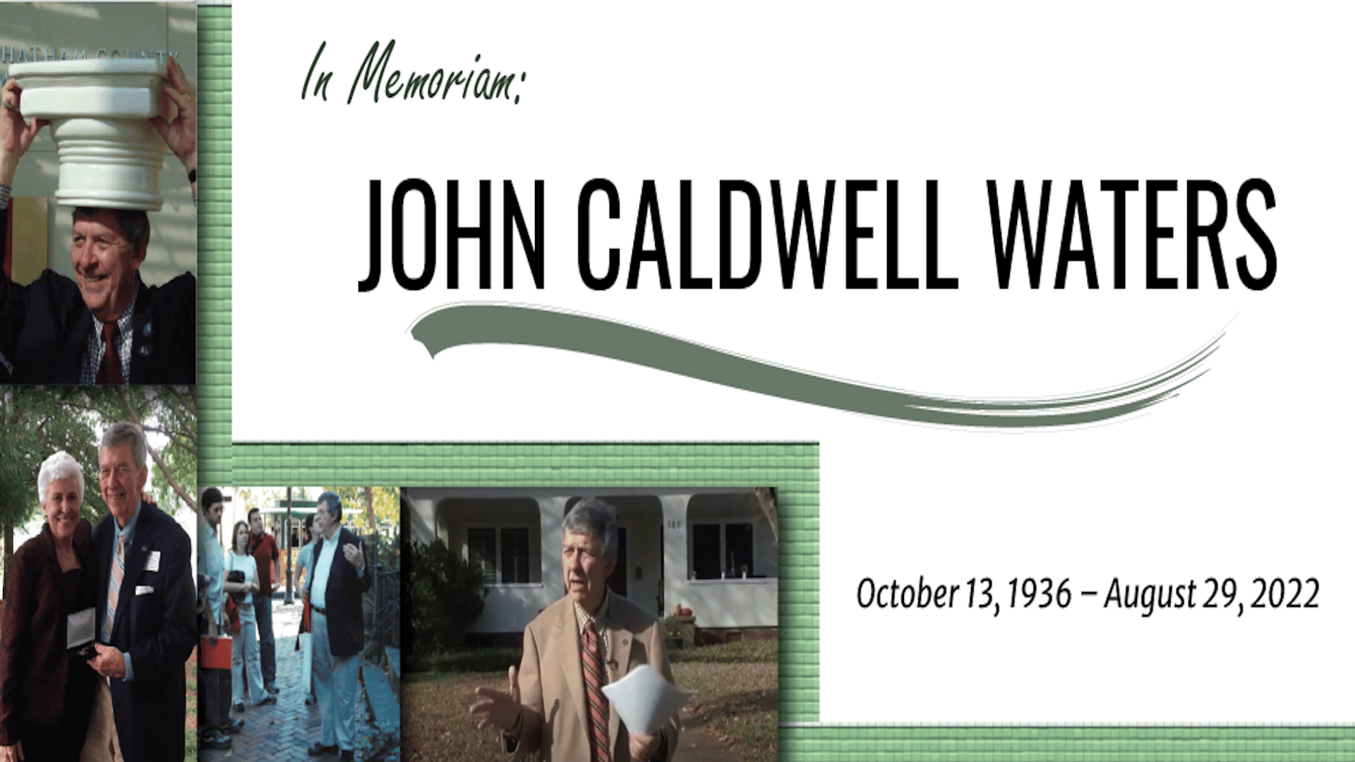 John Caldwell memorial banner graphic