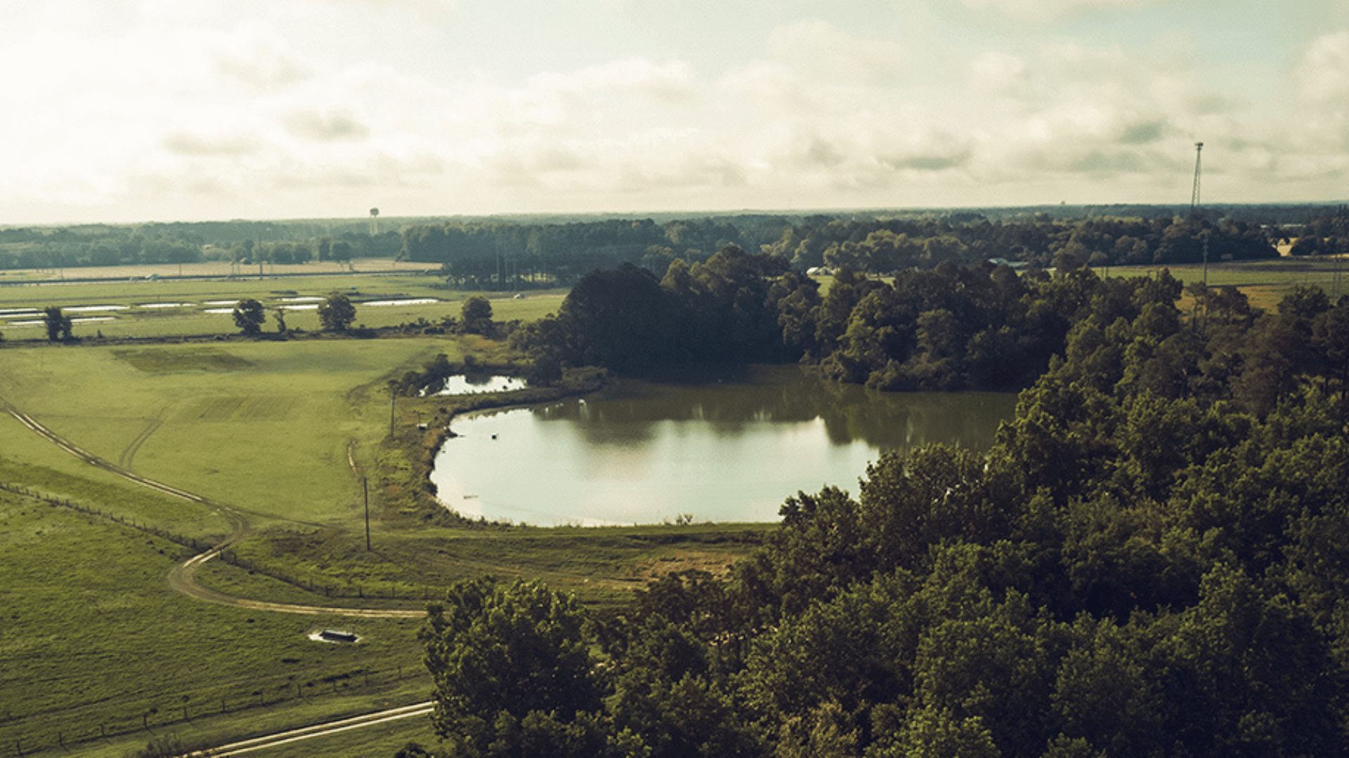 Aerial view of a rural area