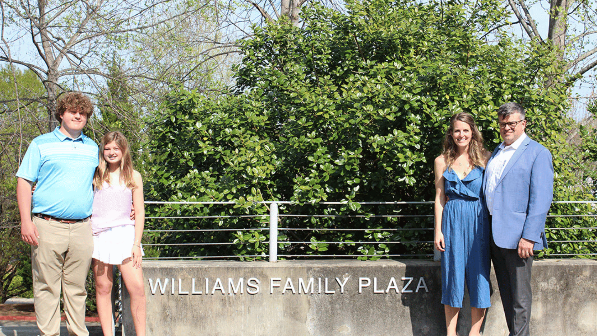 On March 26, 2021, the Williams Family Plaza was officially dedicated, with new plaza signage in place.