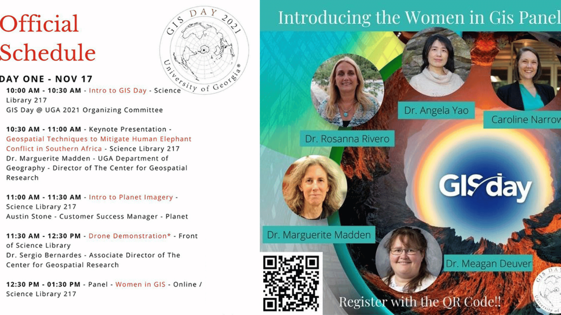 Banner graphic of UGA Women in GIS lecture