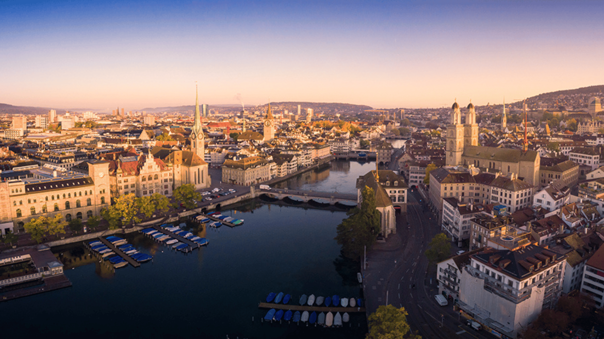 Aerial view of Zurich