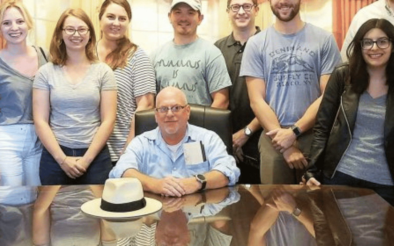 Wayde Brown with a group of CED students.