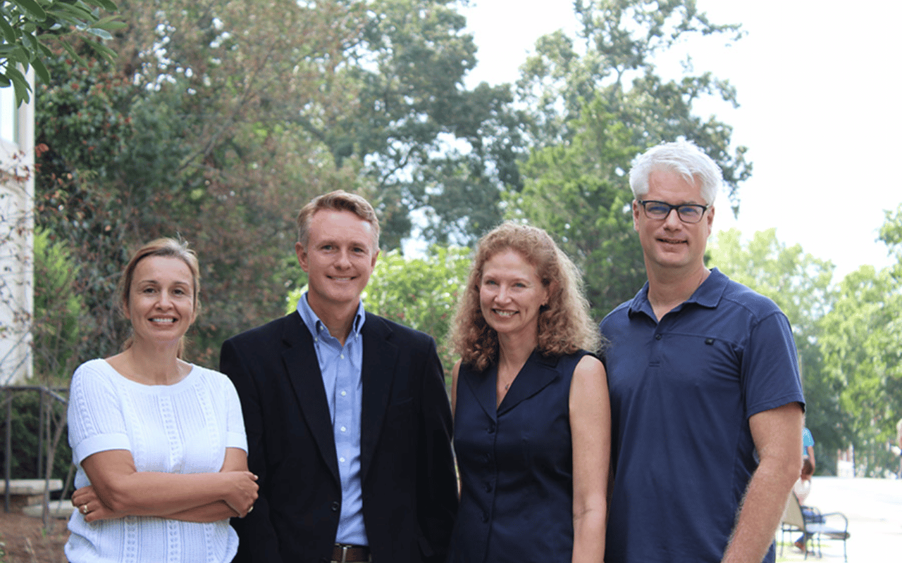 Dean Sonia Hirt, Brad Davis, BLA program coordinator, Georgia Harrison, MLA program coordinator, and Associate Dean David Spooner.