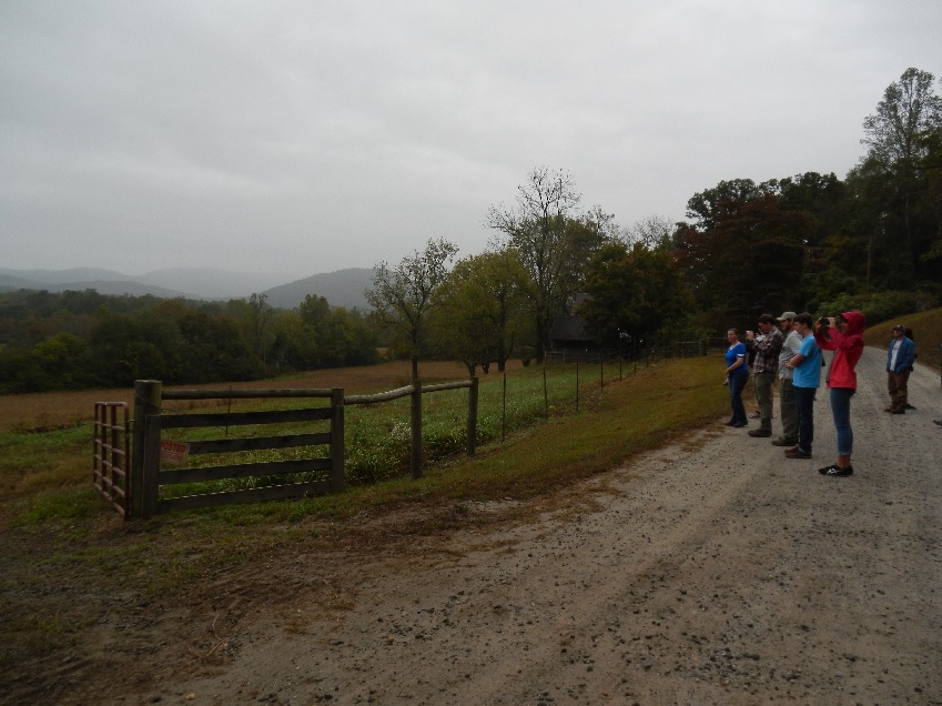 Rural Preservation students observe the Nacoochee Valley from Old Nacoochee Road.