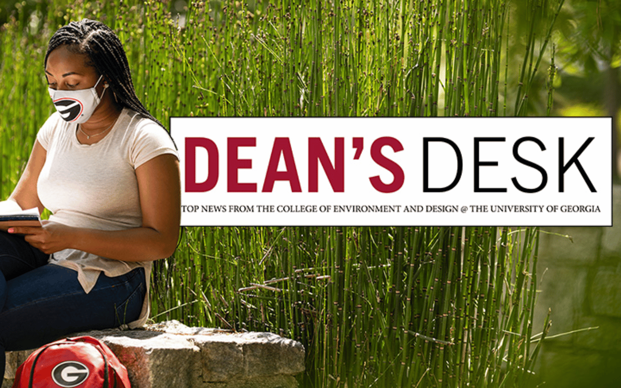 Banner graphic for Dean's Desk news for 2020