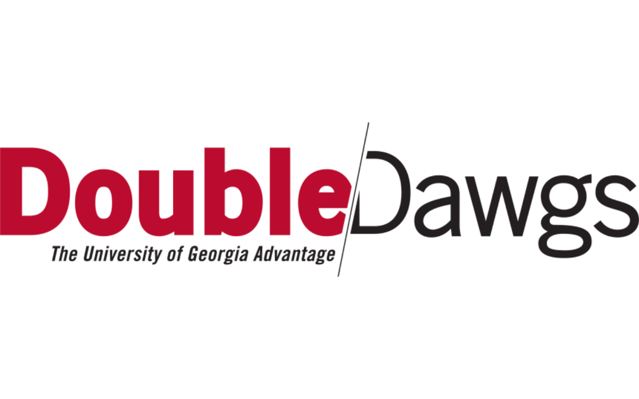 Graphic for the Double Dawgs UGA program.