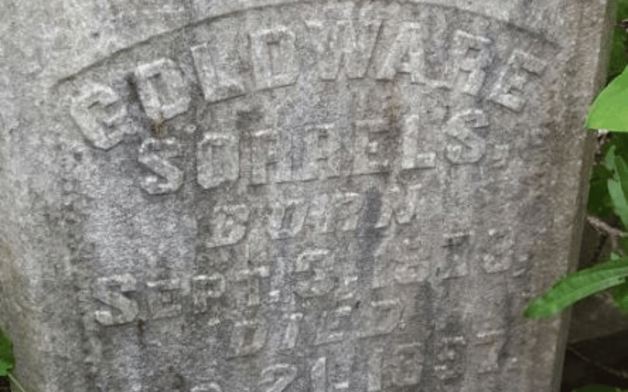 A grave marker at Zion Hill Cemetery.