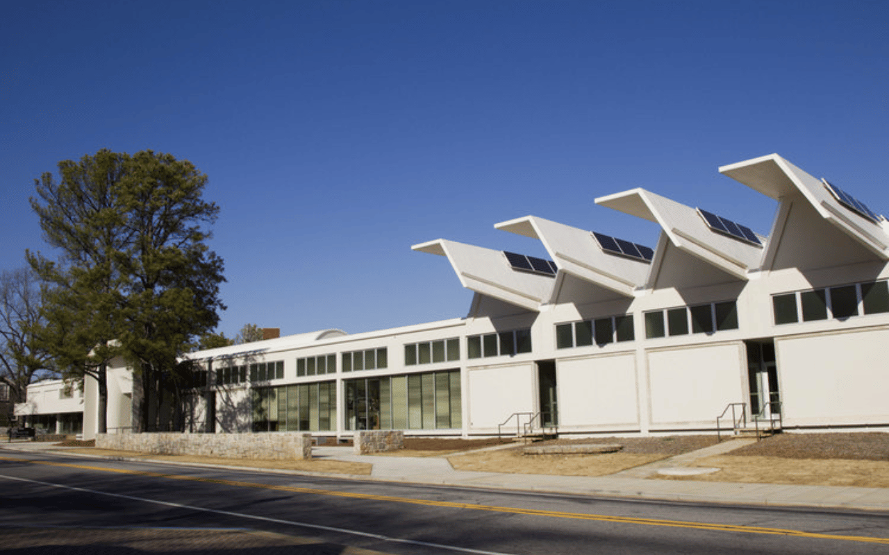 Exterior of the Jackson Street Building on the UGA campus.