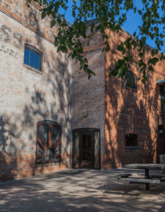 Courtyard of the UGA Tanner Building.