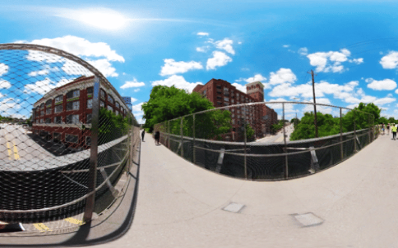 Capture from VR video of the summer studio’s project site, located on the Atlanta Beltline's Eastside Trail.