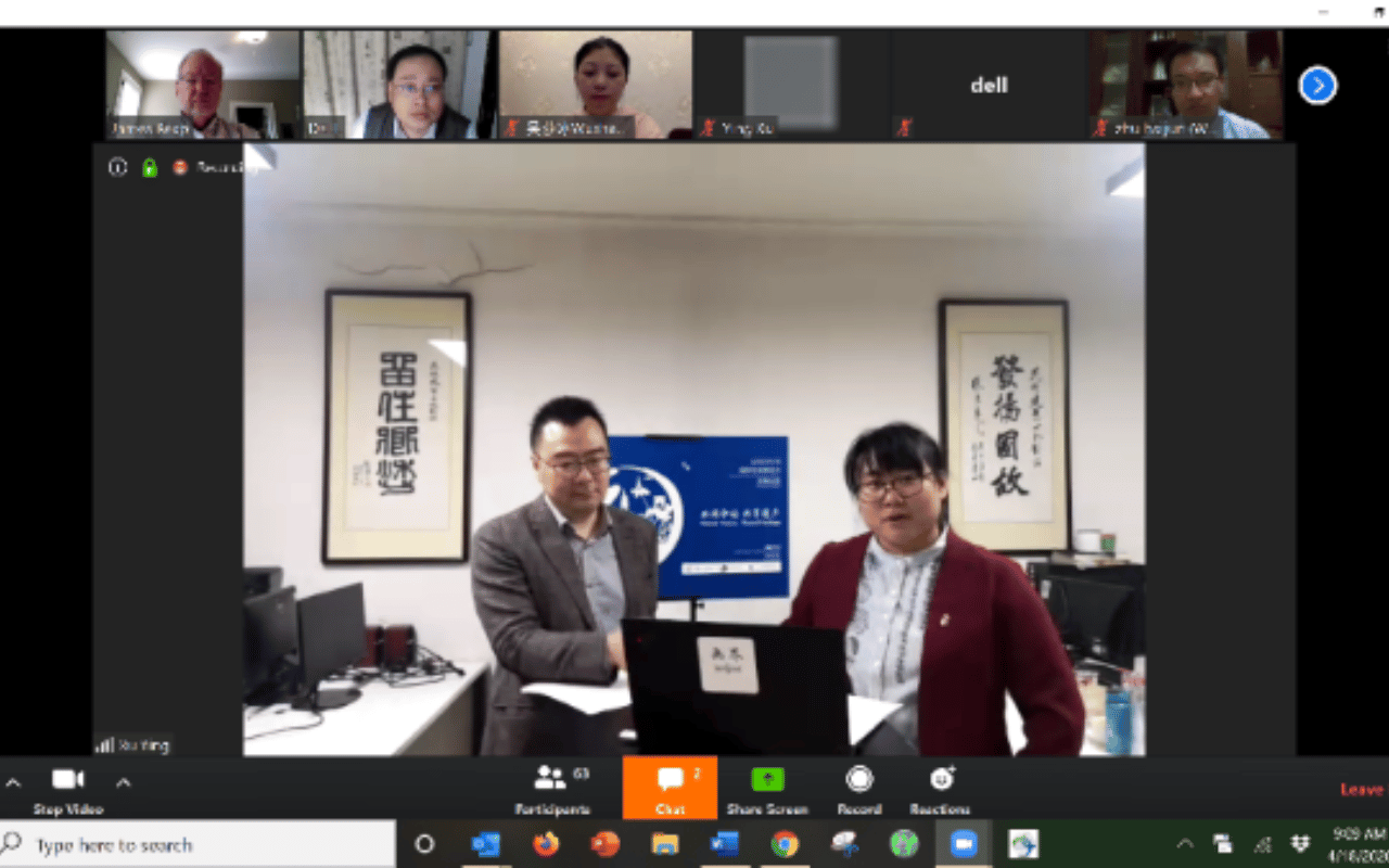 Zoom meeting with James Reap regarding COVID-19 in Wuhan.